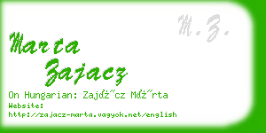 marta zajacz business card